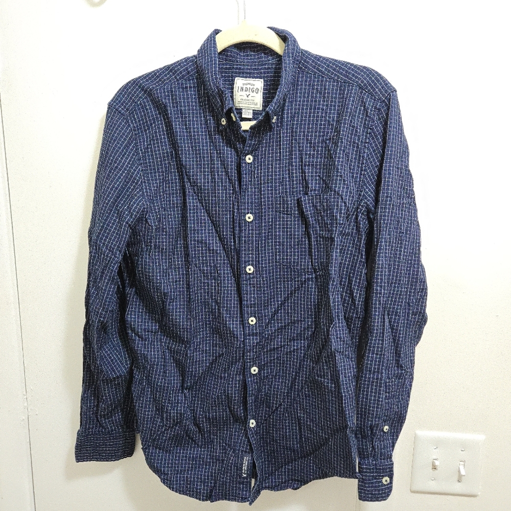 American Eagle Premium Indigo Button Up